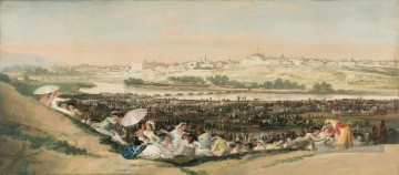 romantique romantisme Tableau Peinture - Le pré de San Isidro lors de sa fête Romantique moderne Francisco Goya
